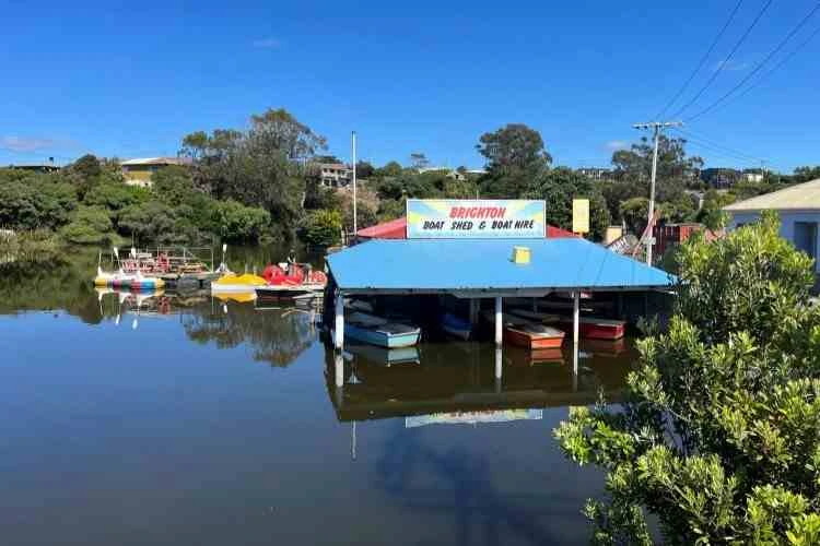 Brighton boat shed sits on the Otokia Creek.