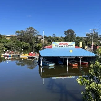 Brighton boat shed sits on the Otokia Creek.