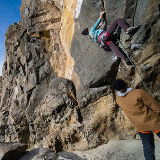 Rock climbing at Long Beach