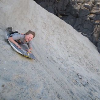 Sandboarding with George