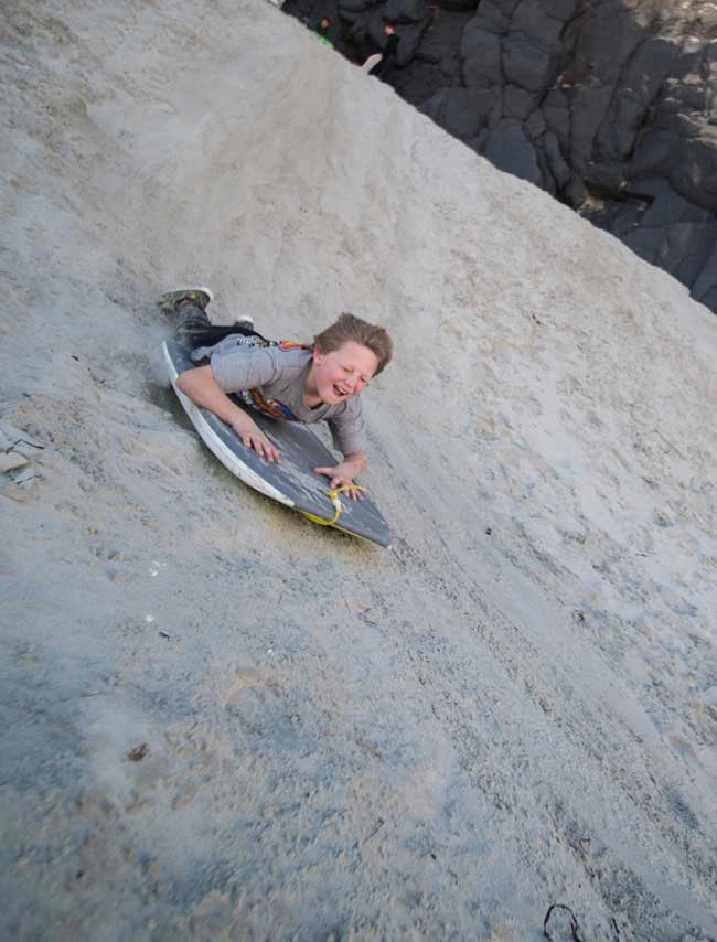 Sandboarding with George