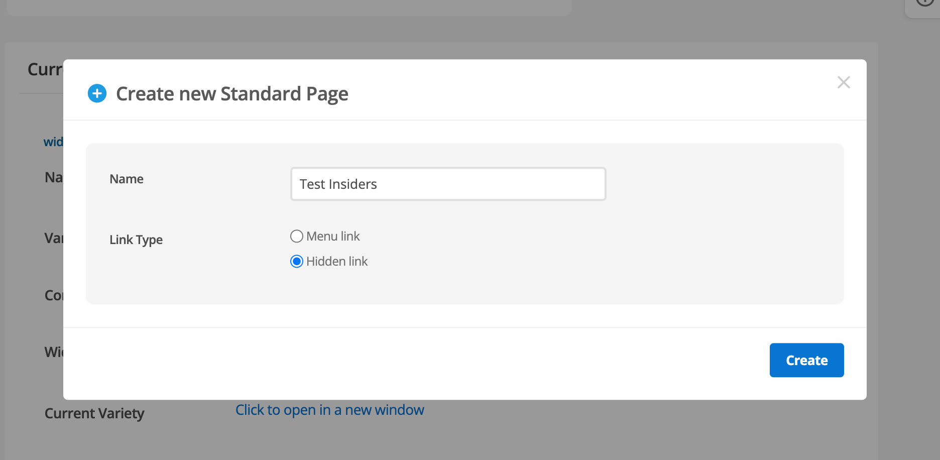 Create new page