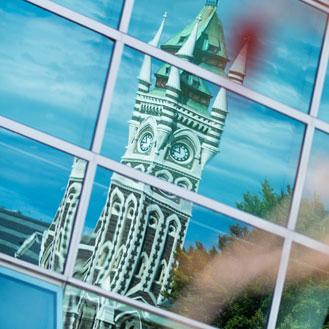 Clocktower reflection