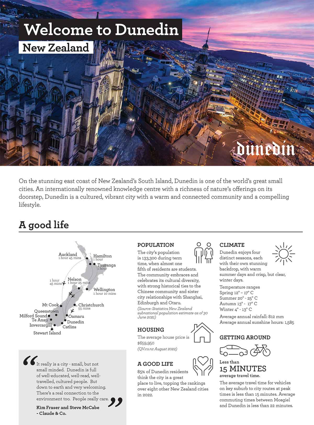 Dunedin information sheet