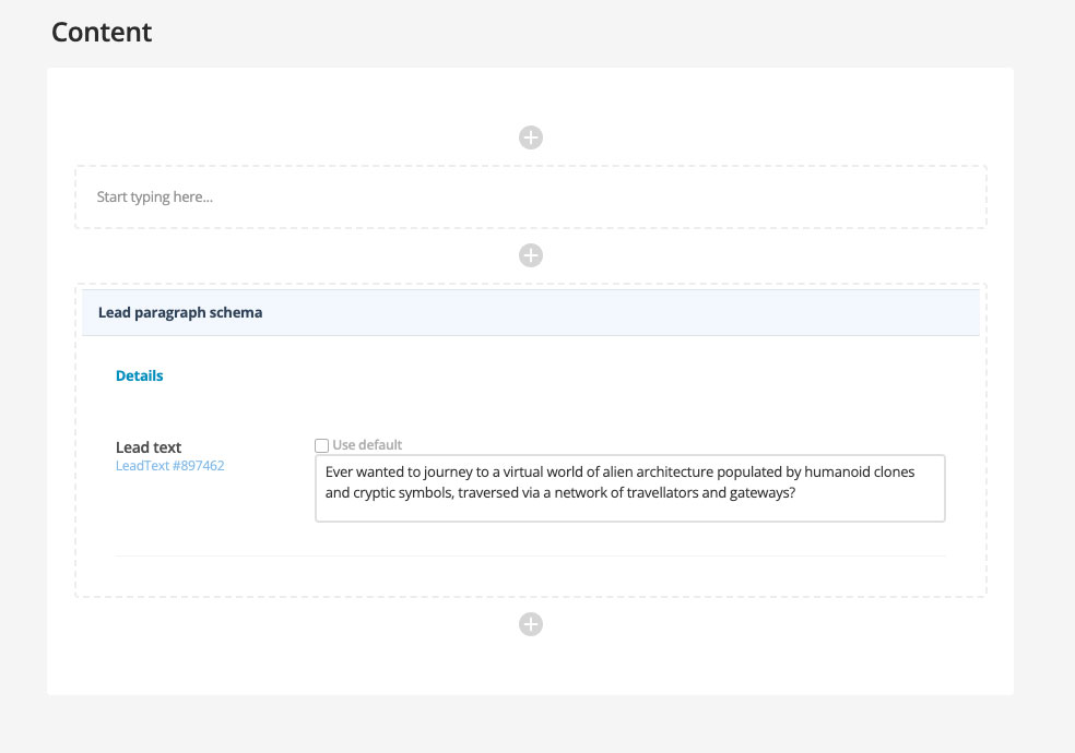 Lead paragraph content container added