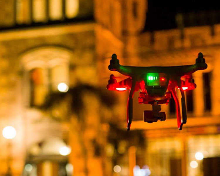 Drone outside Larnach Castle