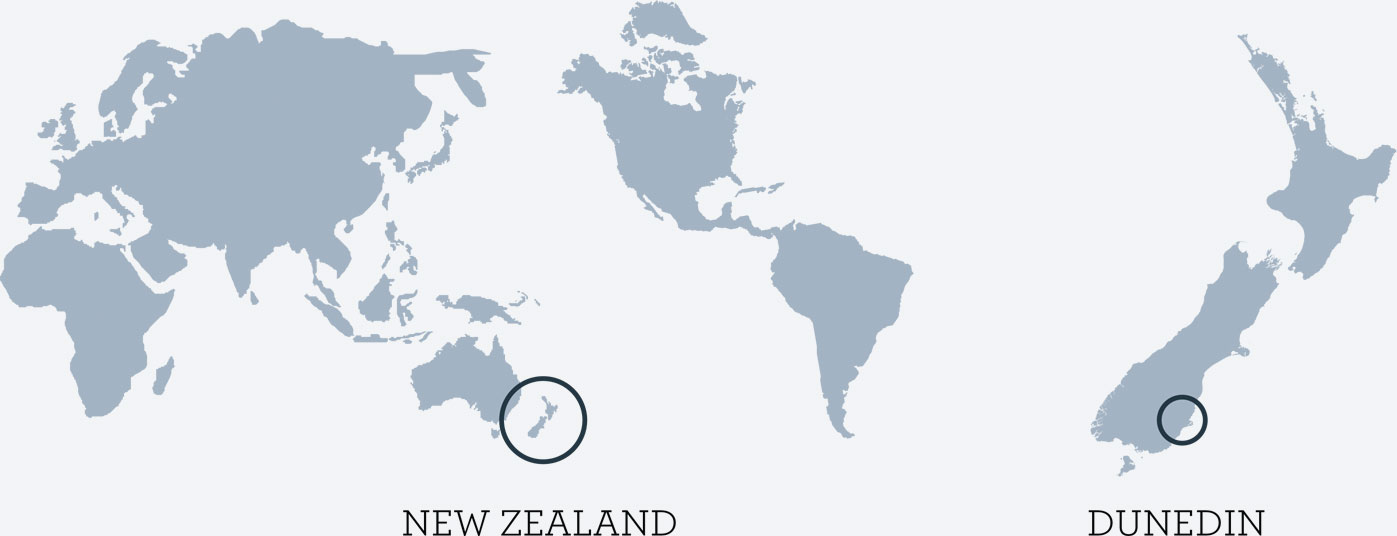 World and New Zealand map
