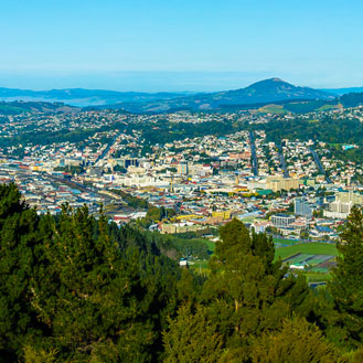 The view of Dunedin from the Signal Hill Lookout