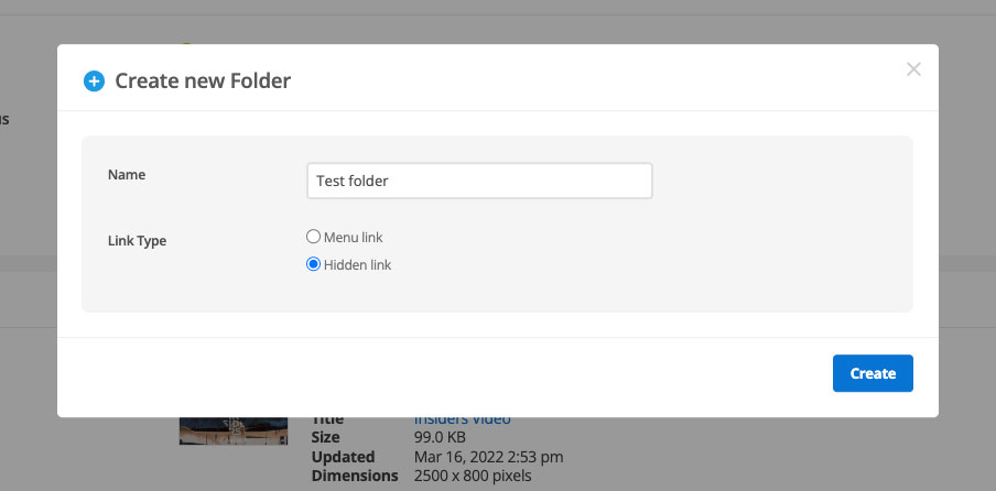 Create test folder