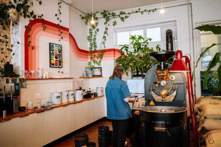 Interior of Vanguard Roastery. 