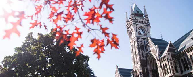 Clocktower with Autumn leaves